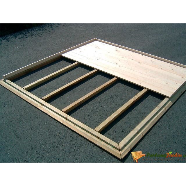 plancher abri de jardin en bois