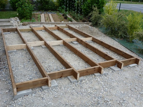 plancher pour abri de jardin en bois