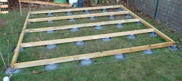 plancher pour abri de jardin en bois