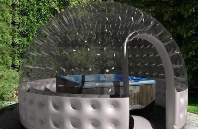 Housse Isotherme Gonflable Pour Spa - Bâche Thermique Ronde 208x70 Cm, Protection Hiver, Soleil, Intempéries