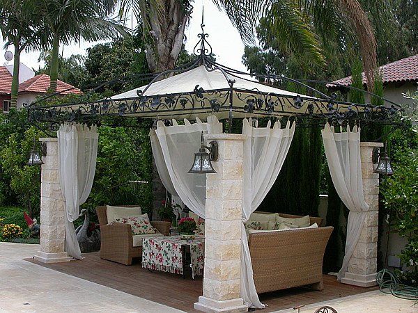 rideau tonnelle blanc