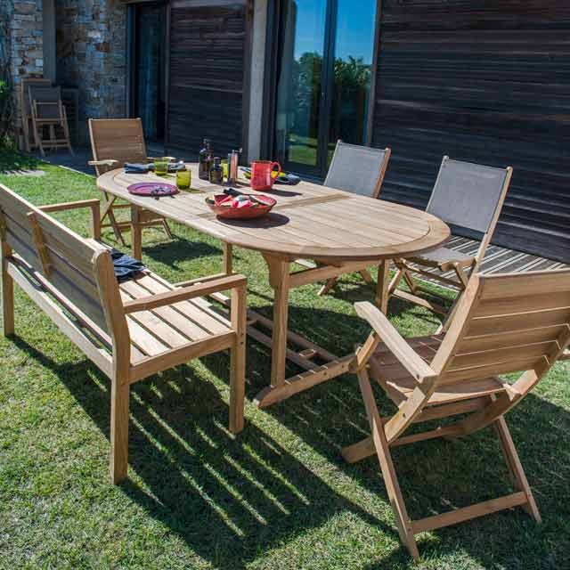 salon de jardin bois composite