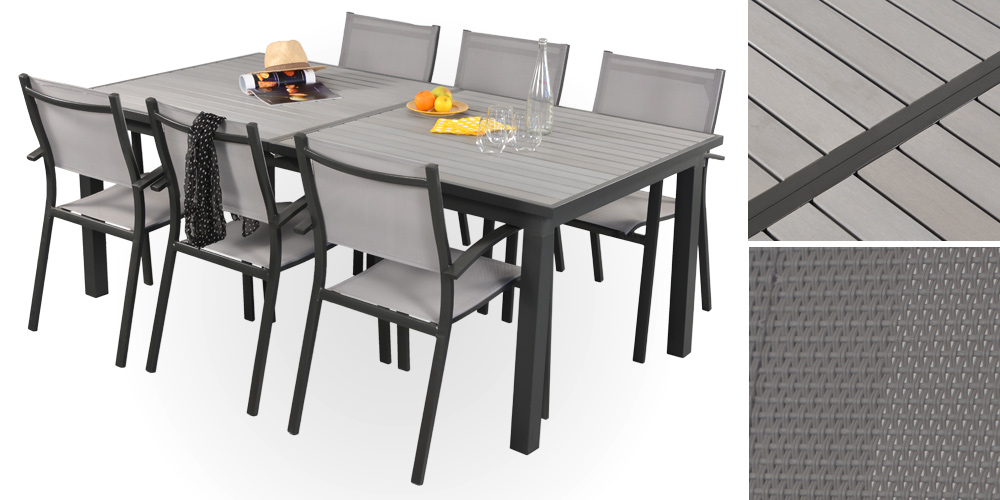 salon de jardin bois composite