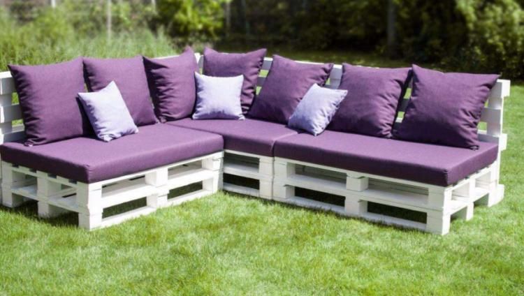 salon de jardin d'angle en palette