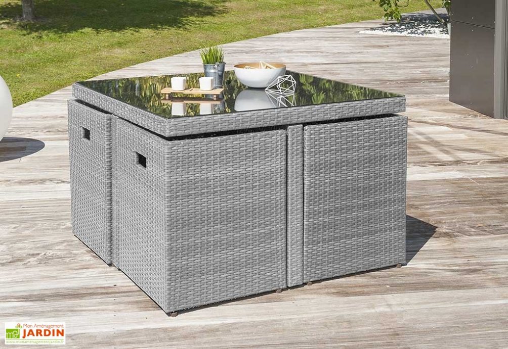 salon de jardin encastrable 4 places - Agencement de jardin aux