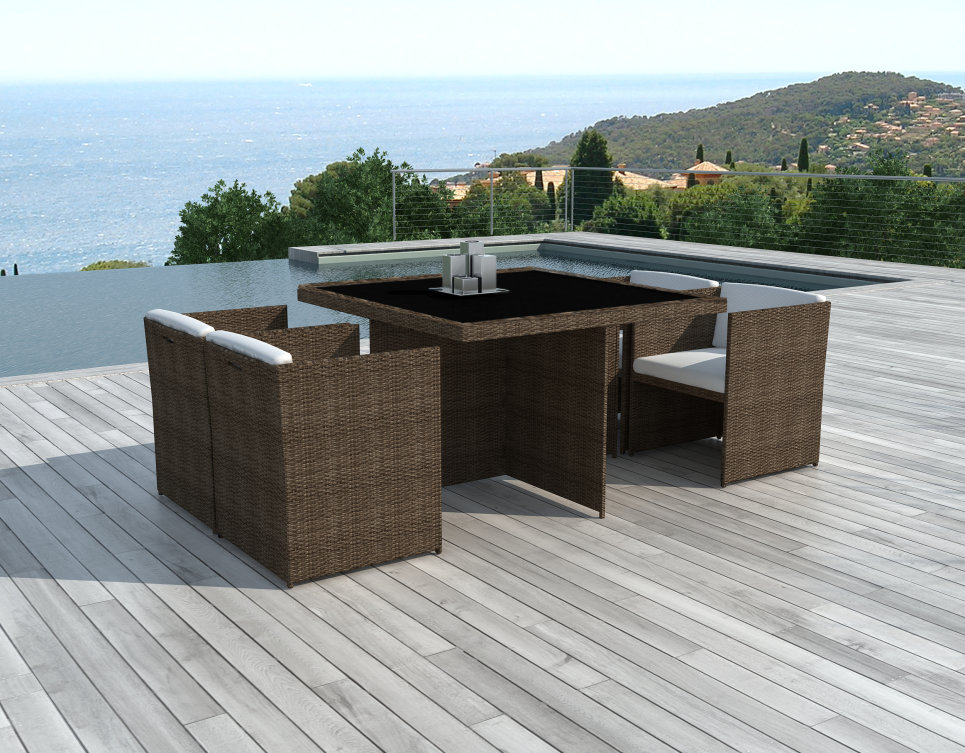 salon de jardin encastrable 4 places - Agencement de jardin aux