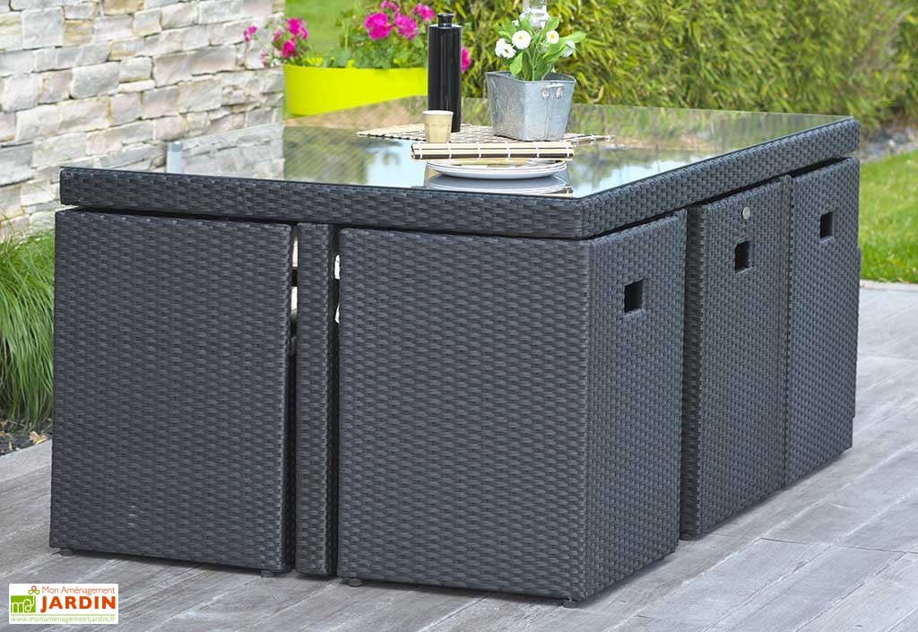 salon de jardin encastrable en resine tressee - Agencement de jardin