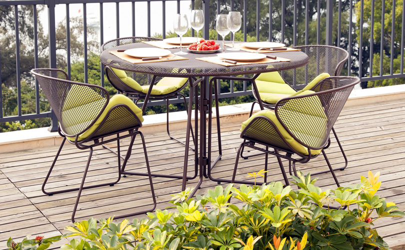 salon de jardin metal colore