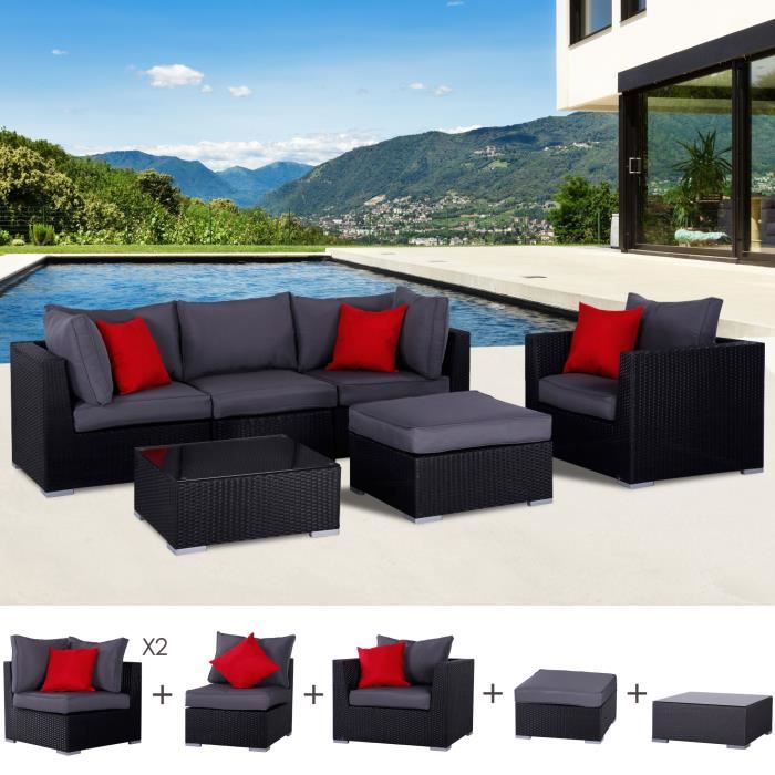 salon de jardin resine tressee 5 places