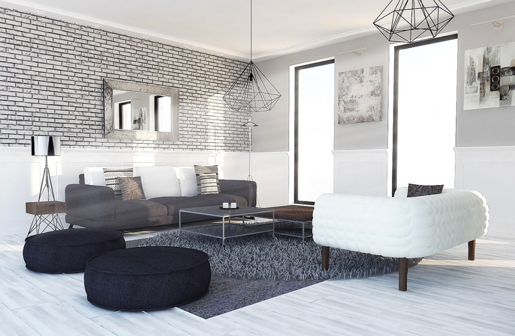 Salon Noir Et Blanc Et Gris