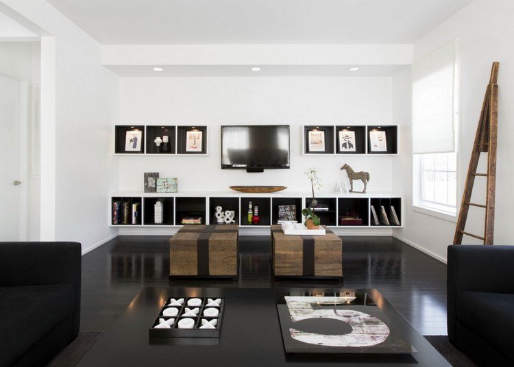 salon gris noir