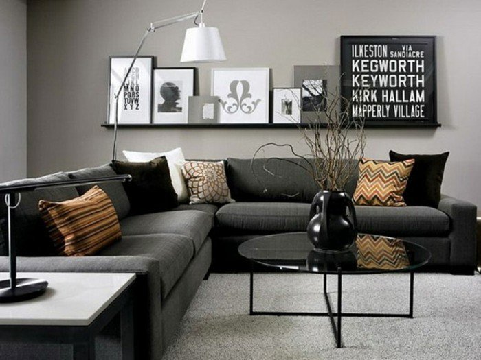 salon gris noir