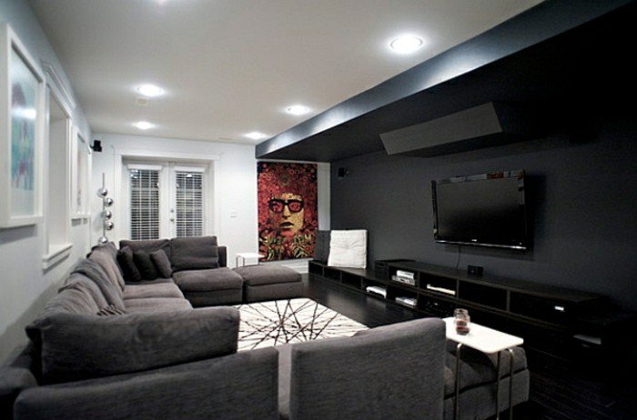 salon gris noir