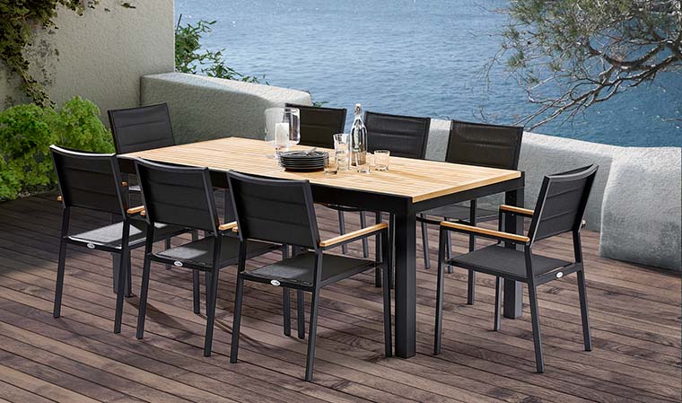salon jardin aluminium bois - Agencement de jardin aux meilleurs prix