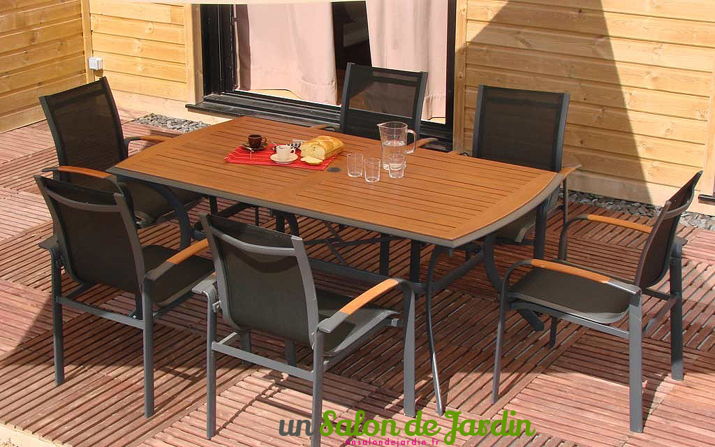 salon jardin aluminium bois - Agencement de jardin aux meilleurs prix