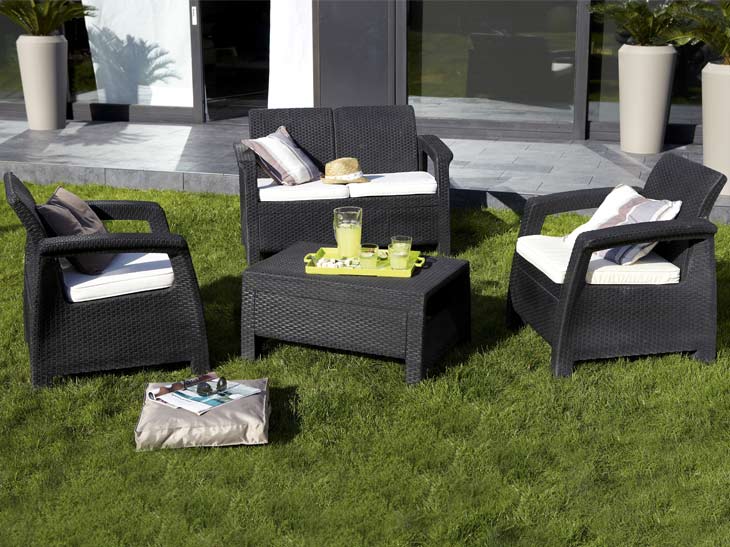 salon jardin bois promo