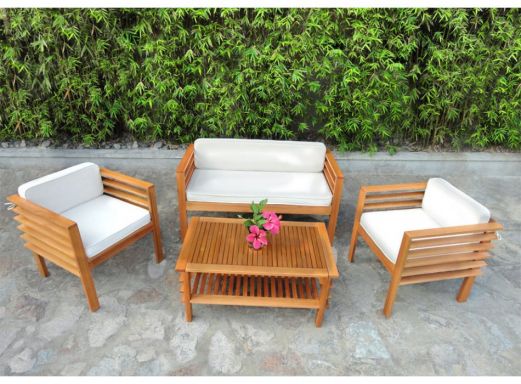 salon jardin bois promo