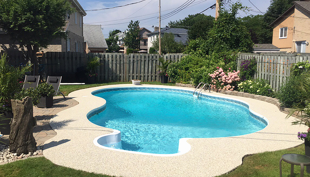 sol caoutchouc piscine