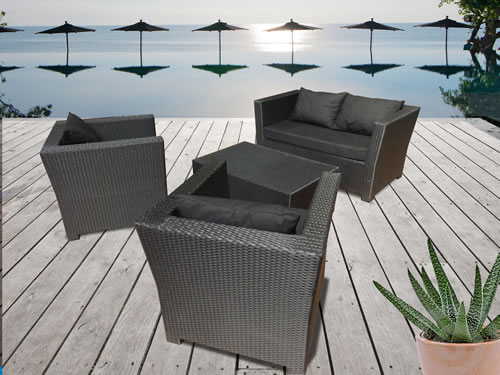solde salon de jardin resine tressee