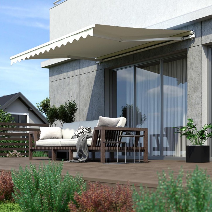 store banne gris et blanc