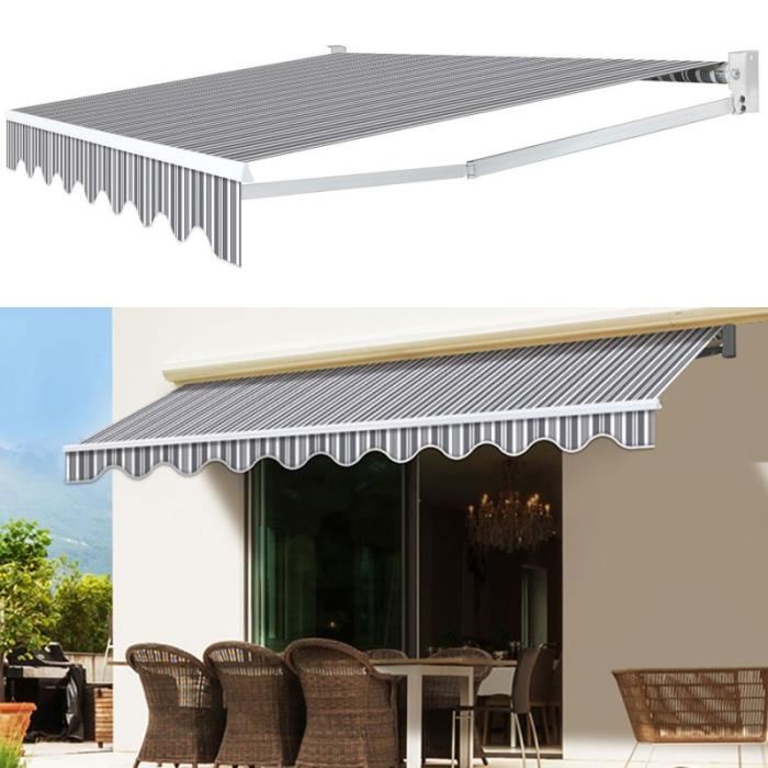 store banne gris et blanc