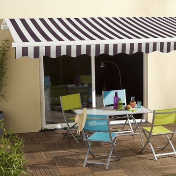 store banne gris et blanc
