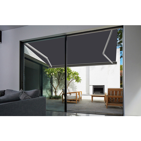 store banne gris et blanc