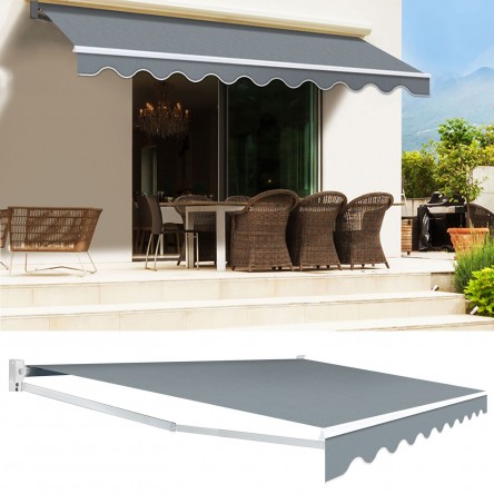store banne gris et blanc