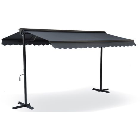 store banne sur pied double pente