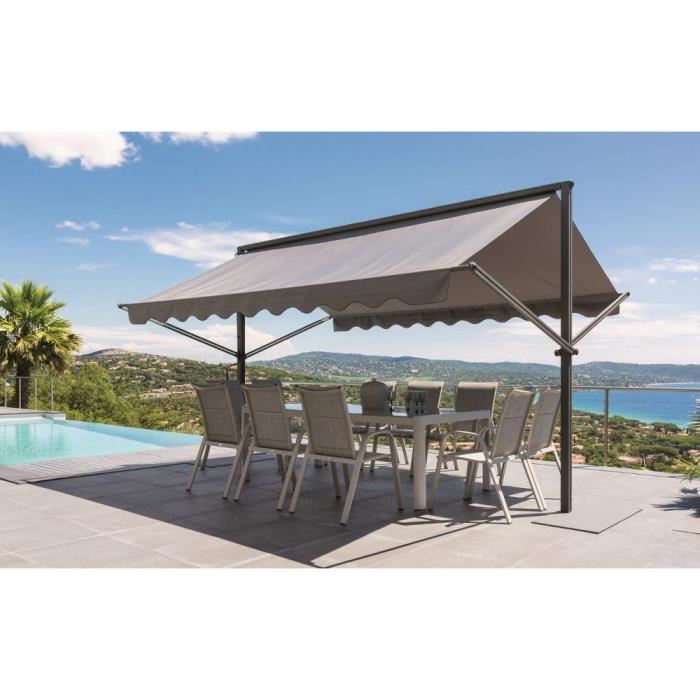 store banne sur pied double pente