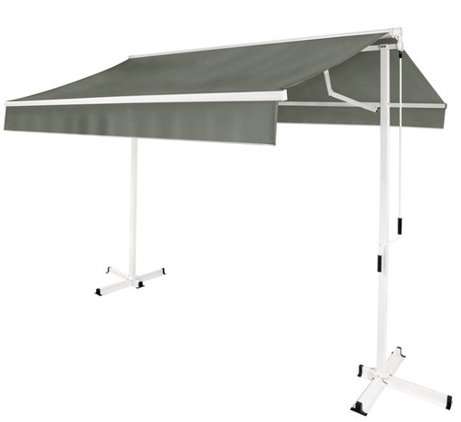 store banne sur pied double pente