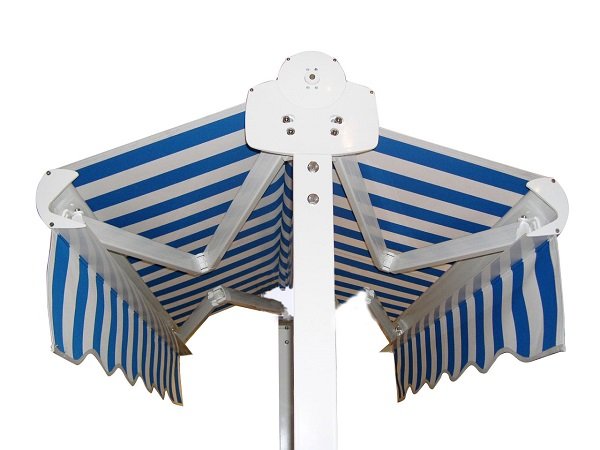 store banne sur pied double pente