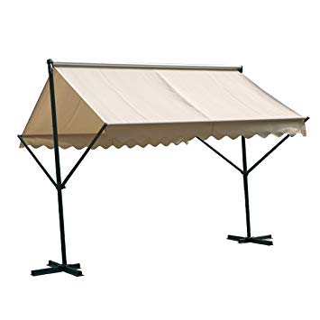 store banne sur pied double pente