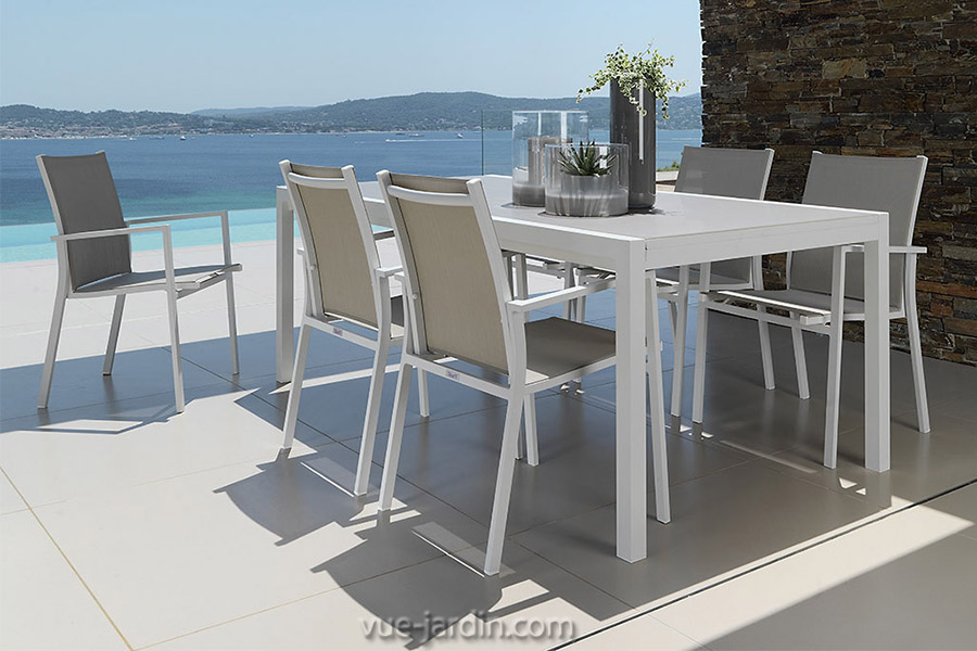 table aluminium jardin extensible
