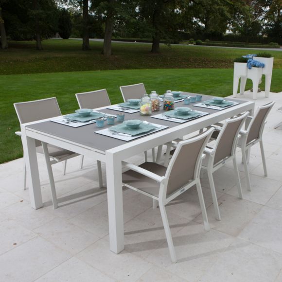 table aluminium jardin extensible