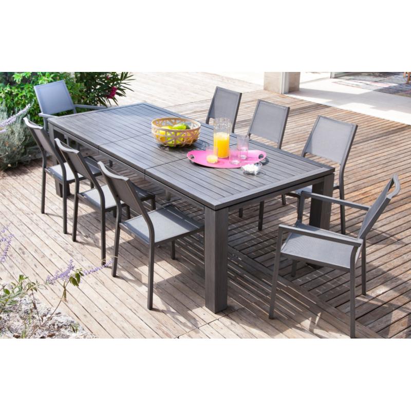 table aluminium jardin extensible