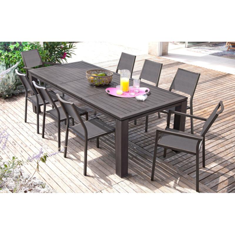 table aluminium jardin extensible