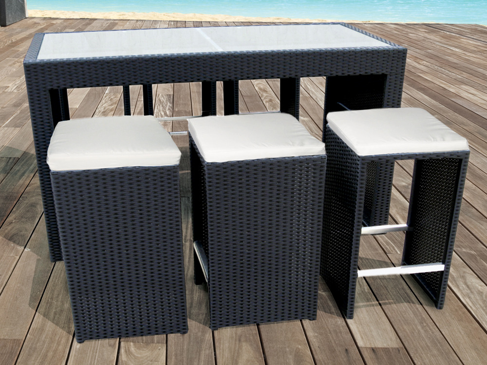 table bar jardin resine tressee - Agencement de jardin aux meilleurs prix