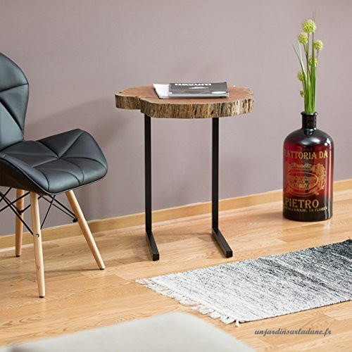 table basse alu et bois