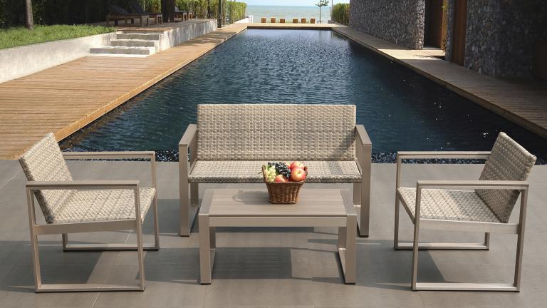 table basse salon de jardin aluminium - Agencement de jardin aux
