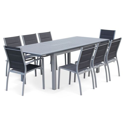 Table De Jardin Relaxdays 8 Personnes - Pliante, Grise, 180x74x72 Cm, Acier Et Plastique