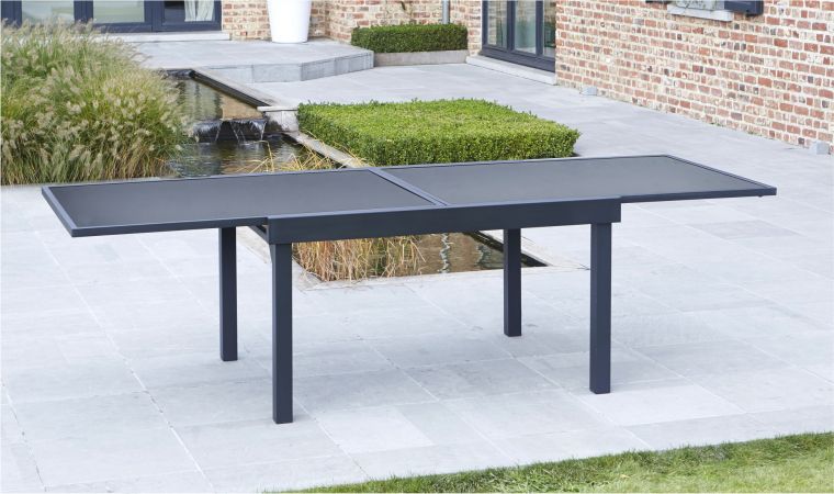 table de jardin avec rallonge en aluminium - Agencement de jardin aux