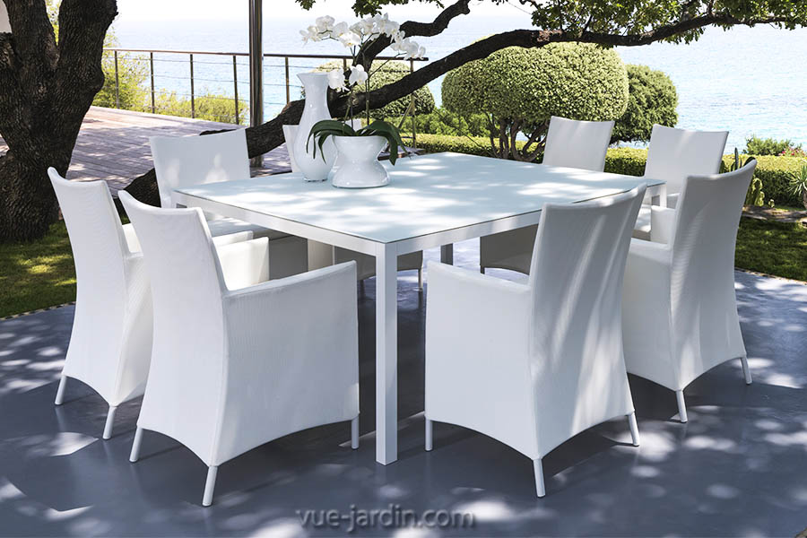table de jardin carree aluminium - Agencement de jardin aux meilleurs prix
