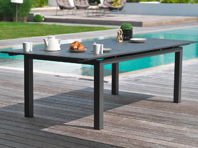 table de jardin en aluminium avec rallonge - Agencement de jardin aux