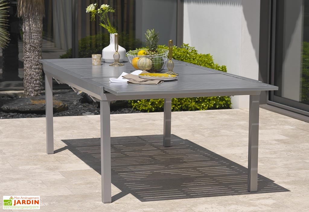 table de jardin en aluminium avec rallonge - Agencement de jardin aux