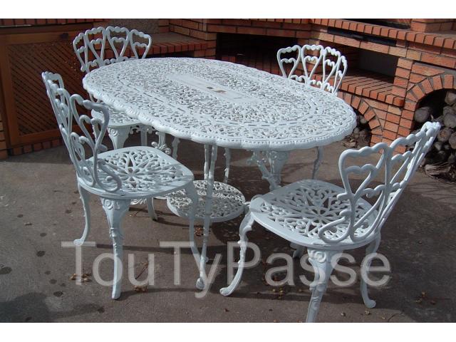 table de jardin en fonte d'aluminium
