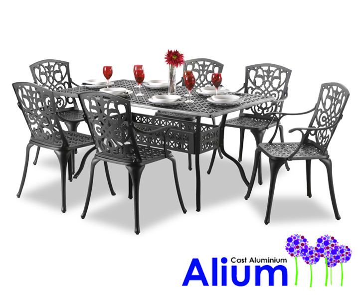 table de jardin en fonte d'aluminium