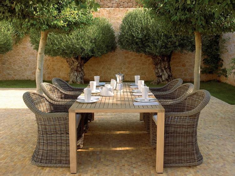 table de jardin en teck promo