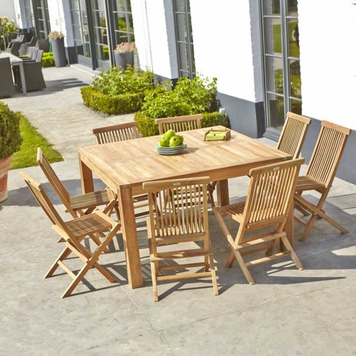 table de jardin en teck promo
