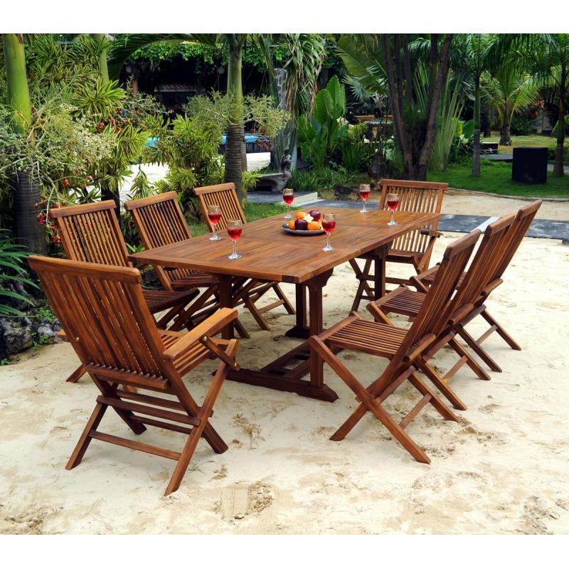 table de jardin en teck promo